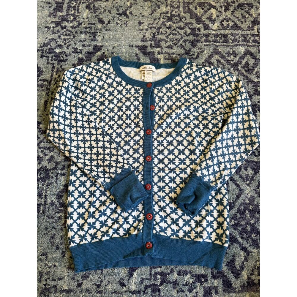 Matilda Jane | Preppy Windy City Geometric Cardigan Knit Soft Lounge- Sz 12 - Picture 2 of 8